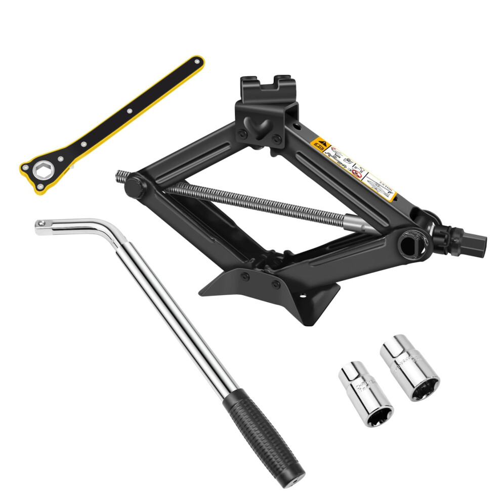 2 Ton Heavy Duty Labor-Saving Scissor Jack (110-390Mm) & Telescoping 5005795862586