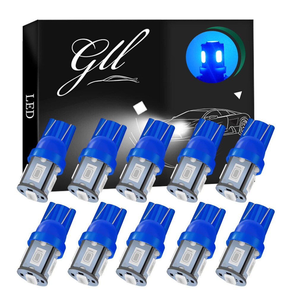 W5w Bulbs, 501 Led Bulbs T10 Led Bulbs 5630 5Smd T10 Capless Led Blue 5003518462655