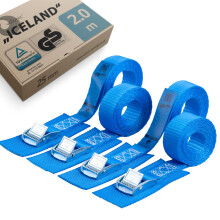 valonic ICELAND - 4x 2m tie down straps, 25mm, 250Kg, padded, TÜV