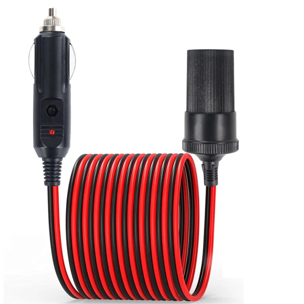 16Ft/5M Car Cigarette Lighter Extension Cord, 16Awg Heavy Duty Male 5007889662799