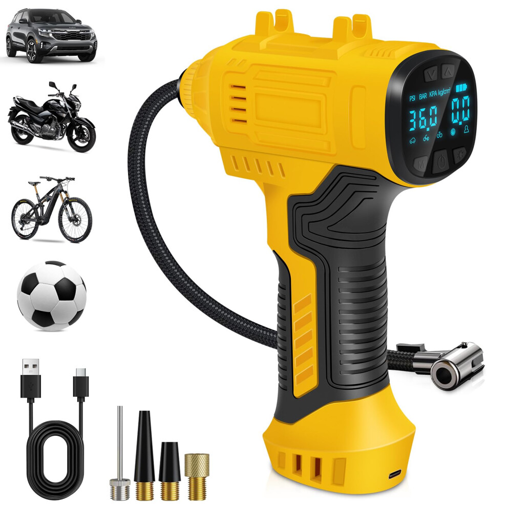 Cordless Tyre Inflator Air Compressor, 25L/Min Hand Held Digital Tyre 5006921084445