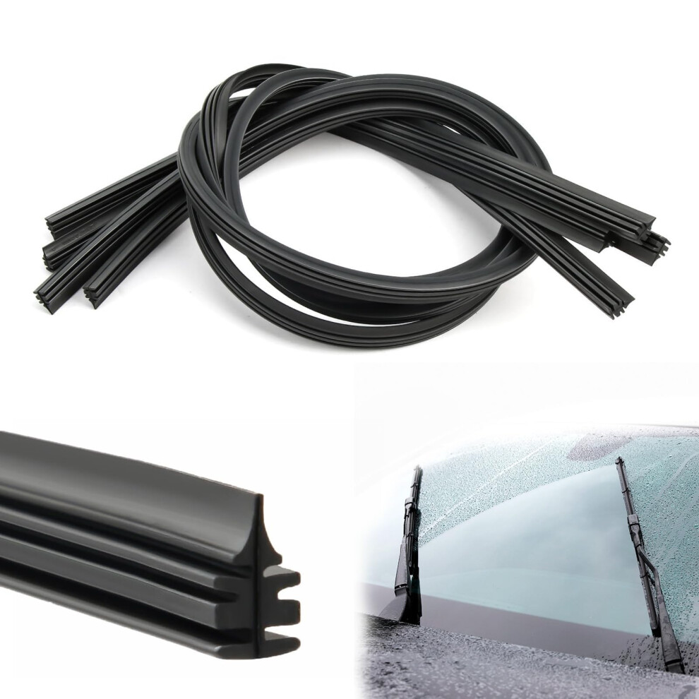 4Pcs 28" Wiper Blade Refills - Universal Windscreen Wiper Rubber Grey 5003316664619