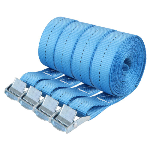 ASelected 4Pcs Ratchet Tie Down Straps 4 M X 25 Mm Adjustable Cargo