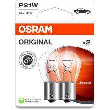 OSRAM ORIGINAL LINE 12V, P21W, signal lamp, Metal Base, Double