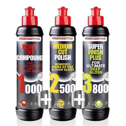 menzerna Polishing Set – HCC1000, MCC2500 & 3800 | 3-Step System for