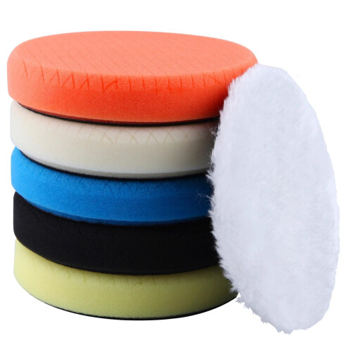 LEONTOOL 6 Inch Buffing Polishing Pads 6 Pcs Compound Buffing Sponge