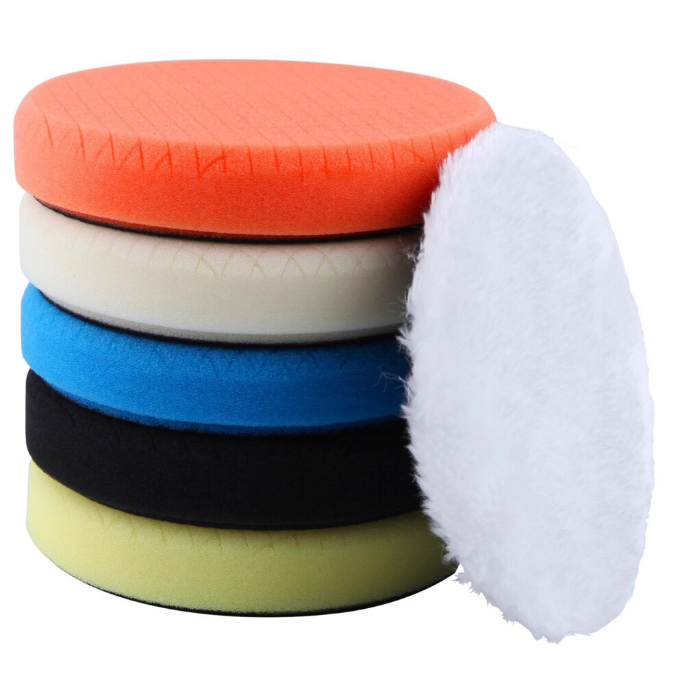 Leontool 6 Inch Buffing Polishing Pads 6 Pcs Compound Buffing Sponge