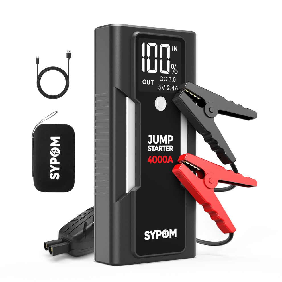 Sypom Jump Starter, 4000A Peak Car Battery Jump Starter (For All Gas 5007225676053