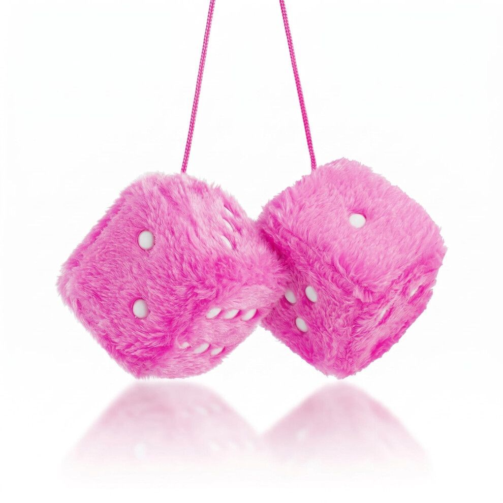 Pair Fluffy Dice For Car,Fluffy Dice,Car Decor,Retro Square Car Dice Black/Blue 5009672280203