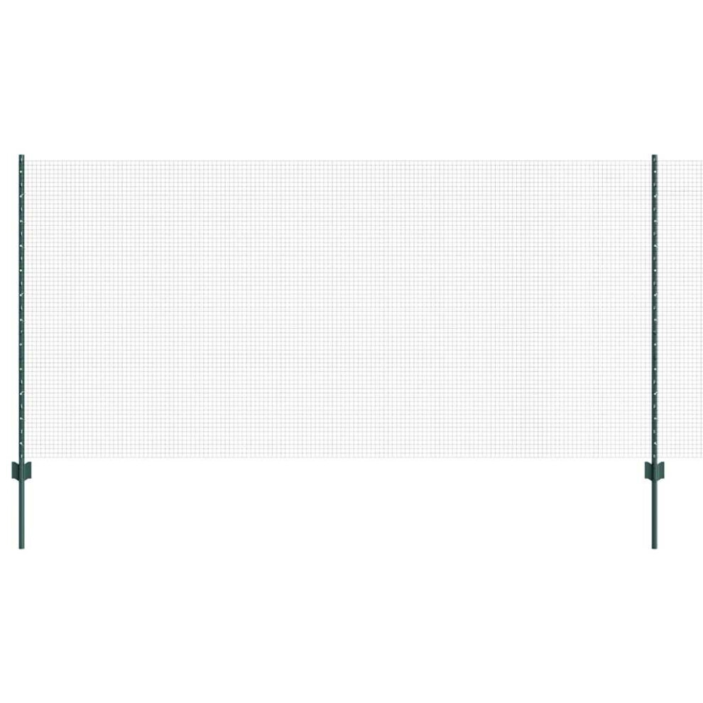 Vidaxl Welded Wire Fence With Post 50 X 1.2 M Pvc-Coated Steel Green