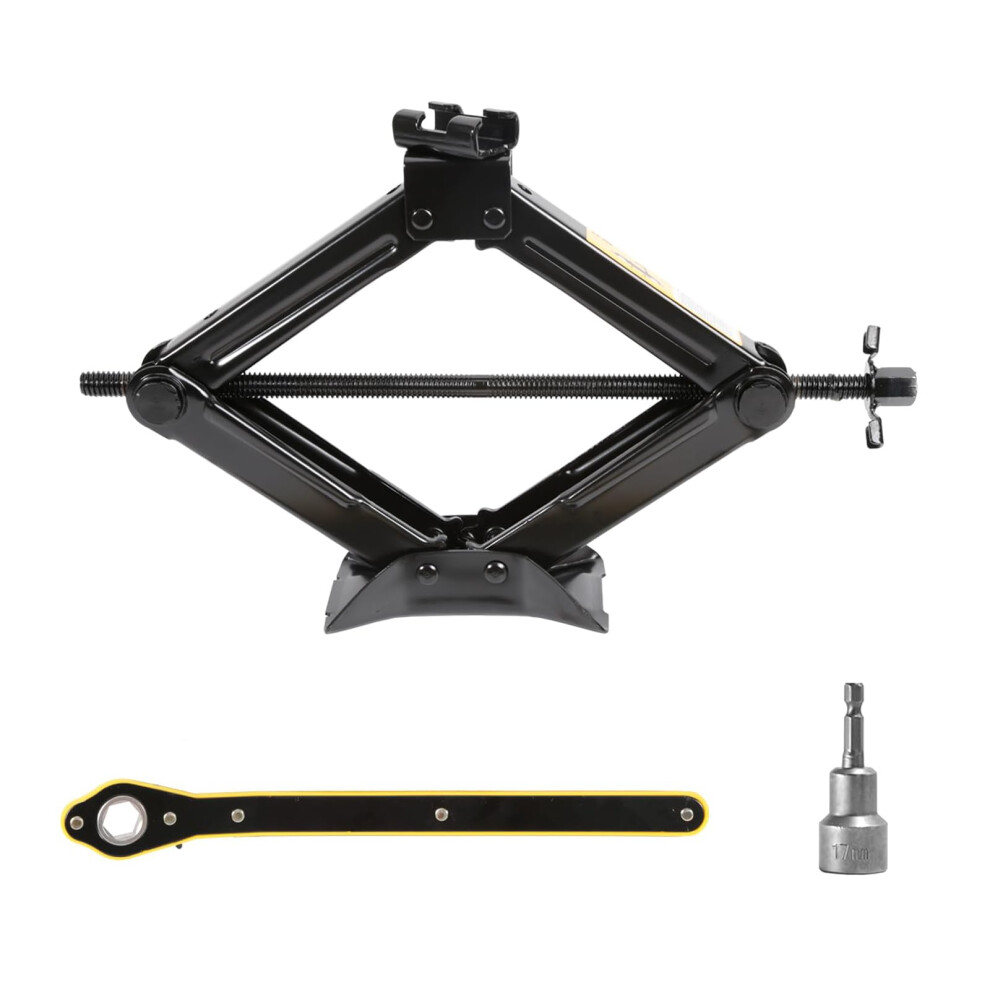 2 Ton Heavy-Duty Scissor Jack Car Lift - Labour-Saving Ratchet Handle 5004441066057