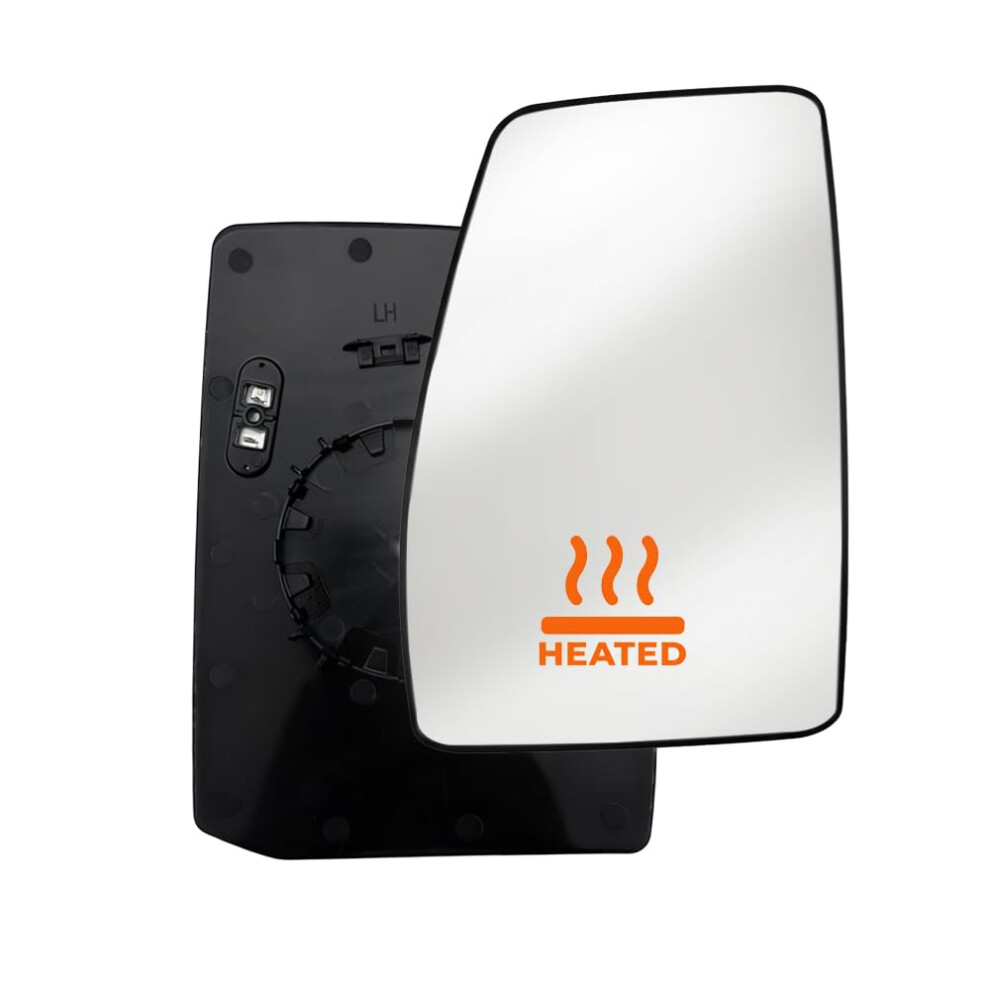 Left Upper Heated Wing Mirror Glass Passenger Side For Ford Transit Black 5007775675773