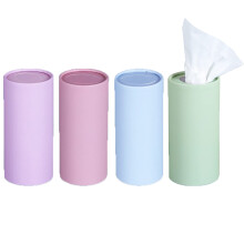 4 Pack Car Tissue Holder with Facial Tissues Bulk, Car Tissues Cylinder, Tissue Holder for Car, Travel Tissues Perfect Fit for Car Cup Holder, Refill