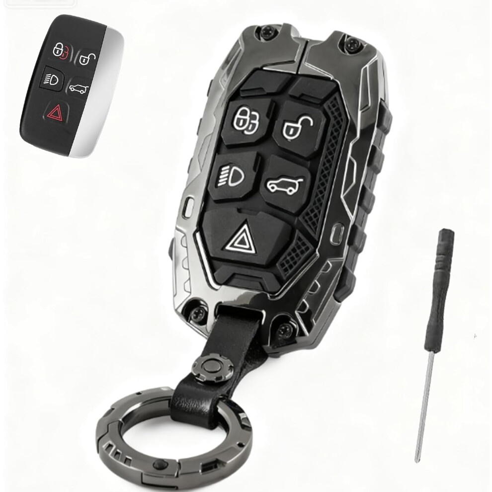 Heavy Duty Key Fob Cover For Land Rover Range Rover Sport Evoque Black/Grey 5000778704570