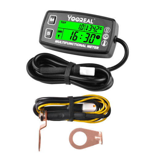 YOOREAL Engine Temperature Gauge Digital Hour Meter
