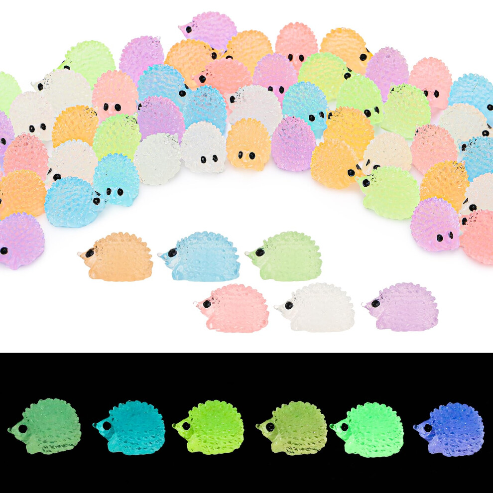 Gsrenyu 60Pcs Mini Hedgehogs Figurines, Glow In The Garden Dark 5001776778792