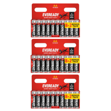 3x Eveready Super Heavy Duty AA Zinc Batteries - Pack of 10 (30x Batteries in total)