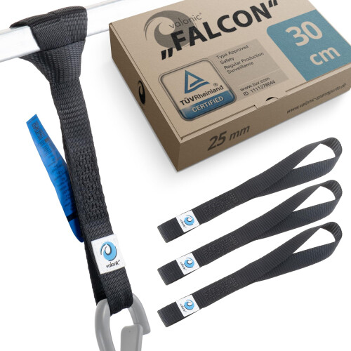 valonic FALCON - 4x soft loop tie down straps, 30cm, 25mm, 1000kg,