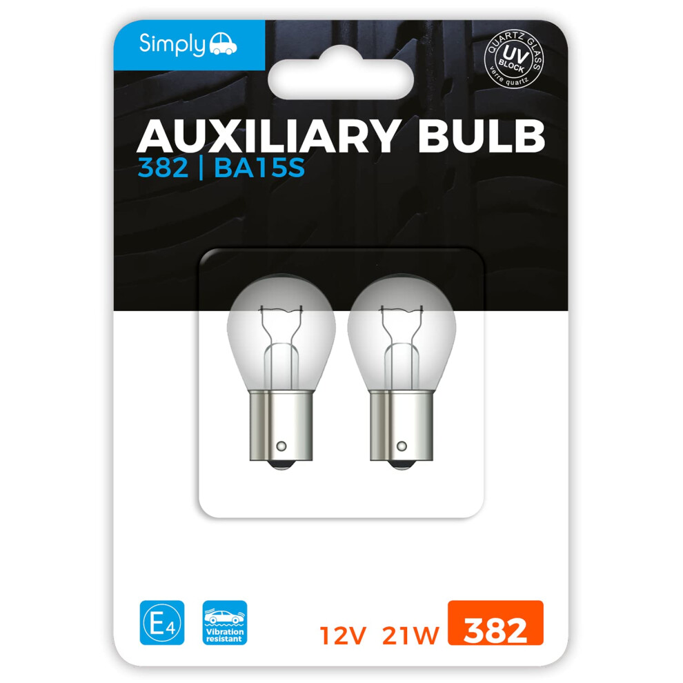 Simply S382bl 382 (P21w) Auxiliary Bulb Blister, 12V 21W, Base Ba15s, 5004798492639