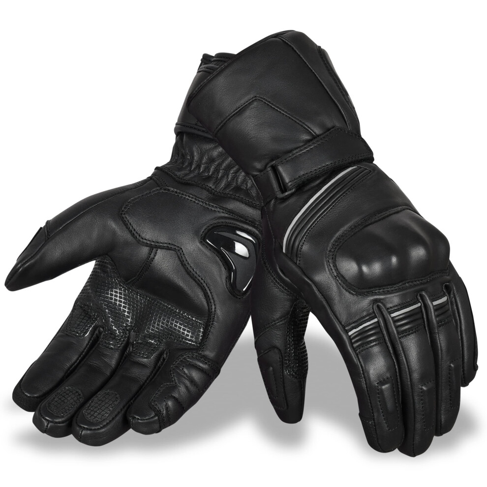 Hand Fellow Premium Leather Winter Motorbike Gloves Waterproof Winter Black 5009451231846