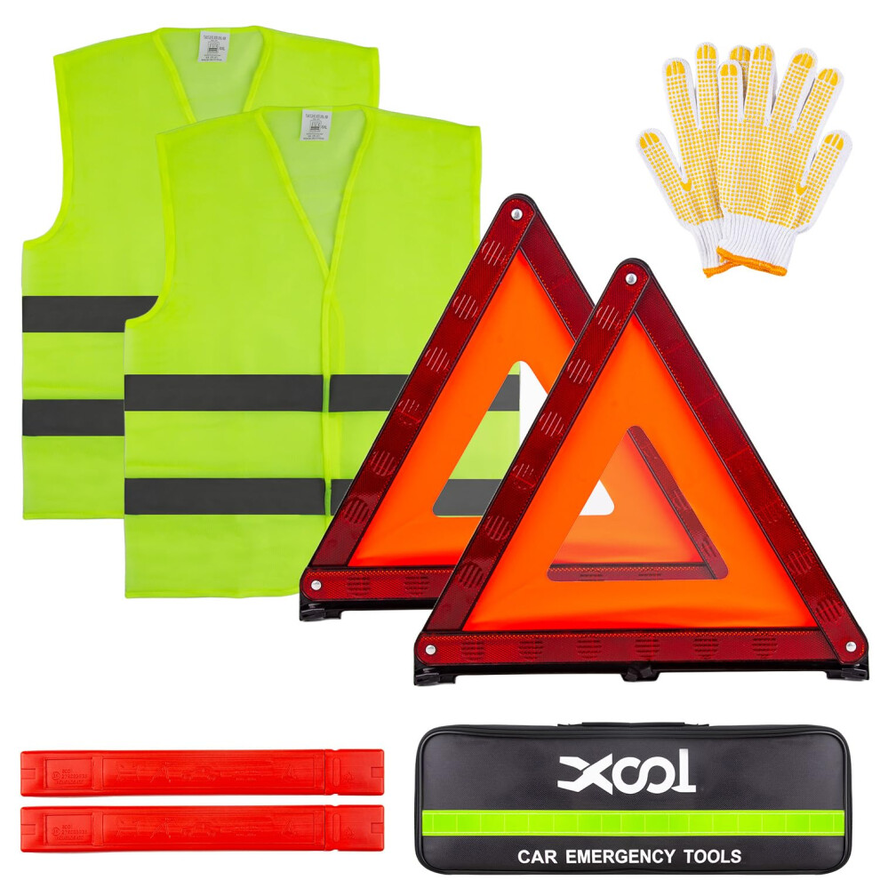 Xool Emergency Warning Triangle Kit Â Roadside Safety Kit With Black 5002896296562