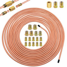 mxuteuk 3/16 Inch x 25 ft Brake Line Tubing Kit Flexible Copper