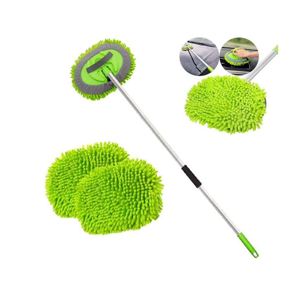 Car Cleaning Brush Microfibre Mop With Mittens Telescopic Kit Scratch Black 5009044241108