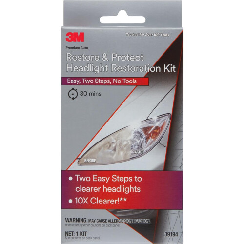 3M 3M Auto Restore and Protect Headlight Restoration Kit, Clearer