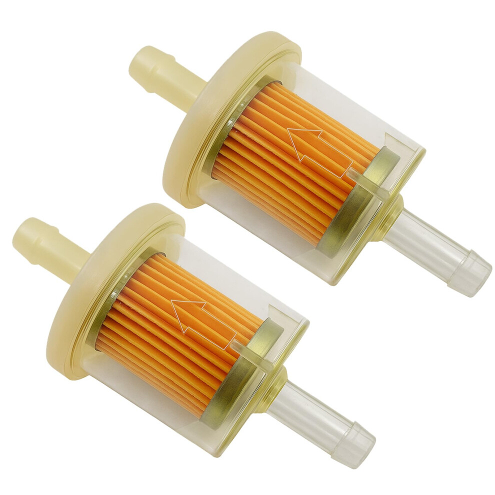 2Pcs 8Mm Inline Fuel Filter For Car, Motorcycle, Atv, Lawn Mower - Amber/Light 5009248704164