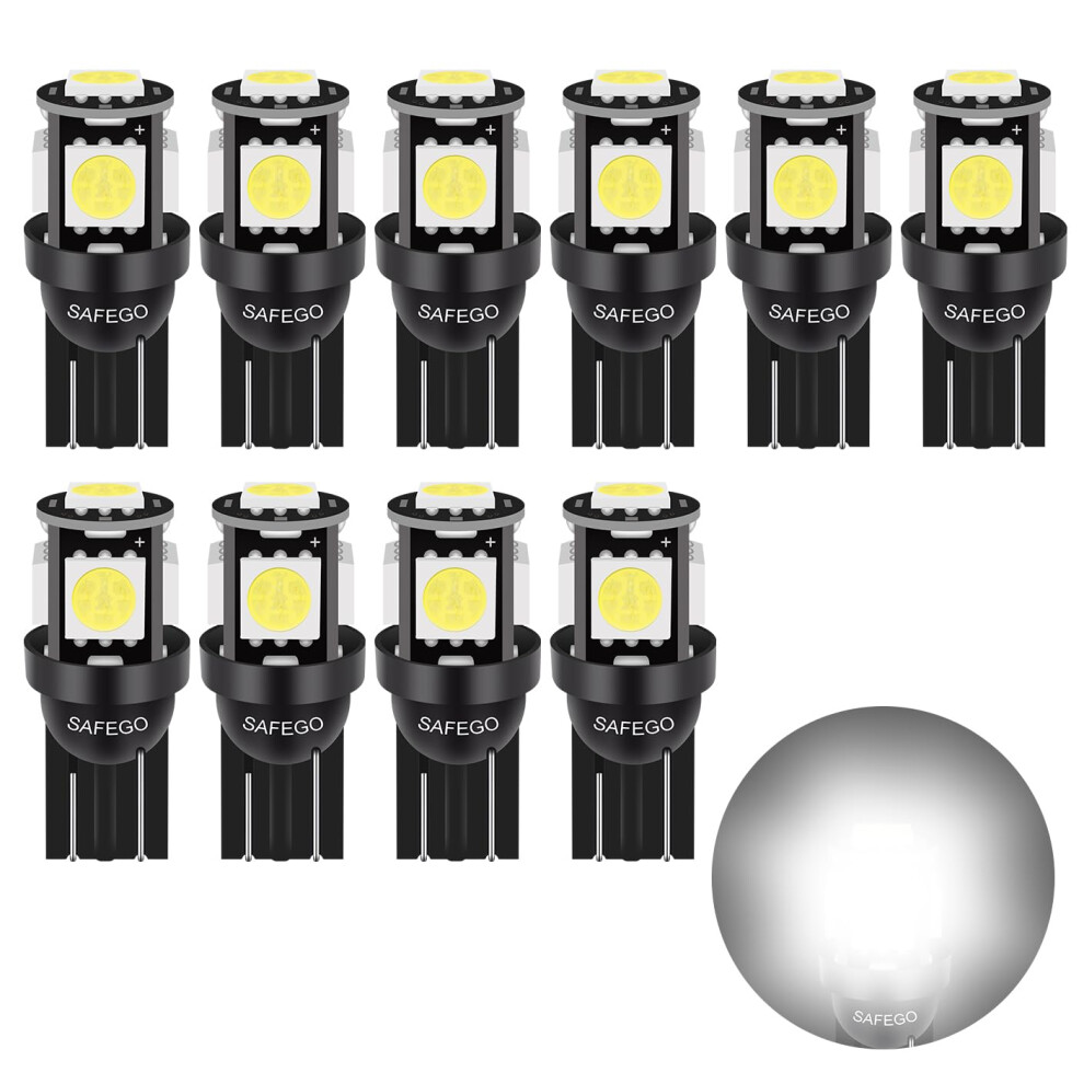 Safego T10 Led Bulbs W5w 501 Led Car Bulb Super Bright 194 168 White 5006809540780