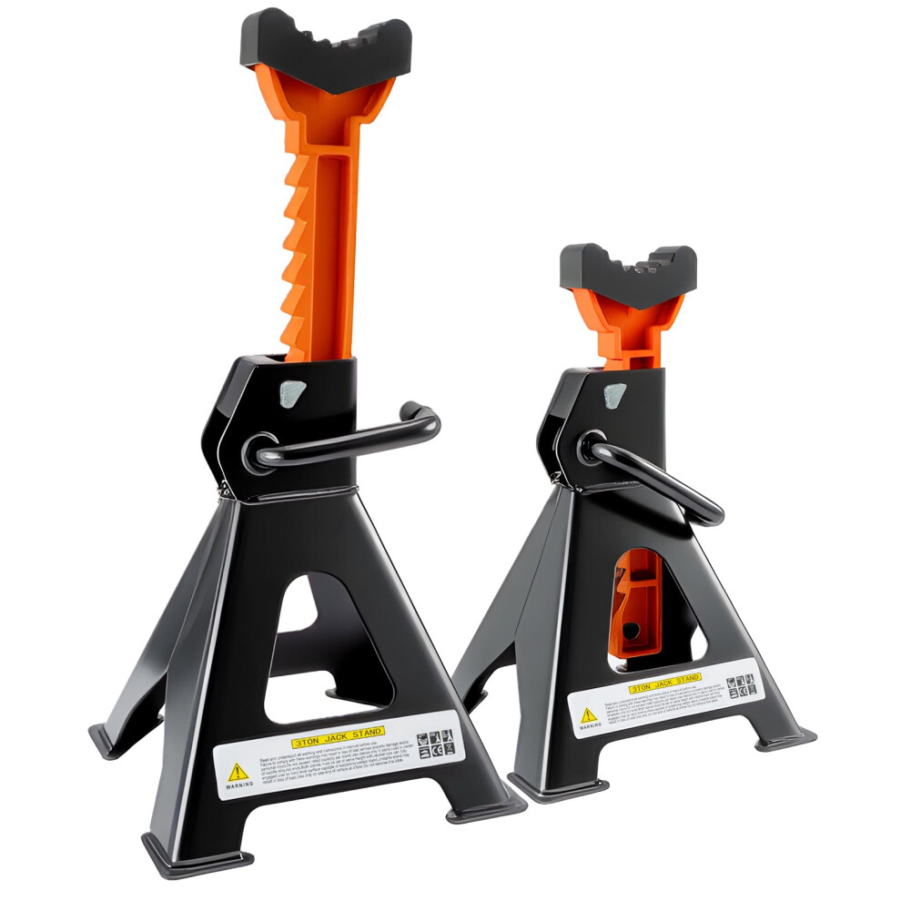 Evergoods Pack Of 2 Axle Stands 3 Tons Stabilizing Jack Stands Pack 5001841884656