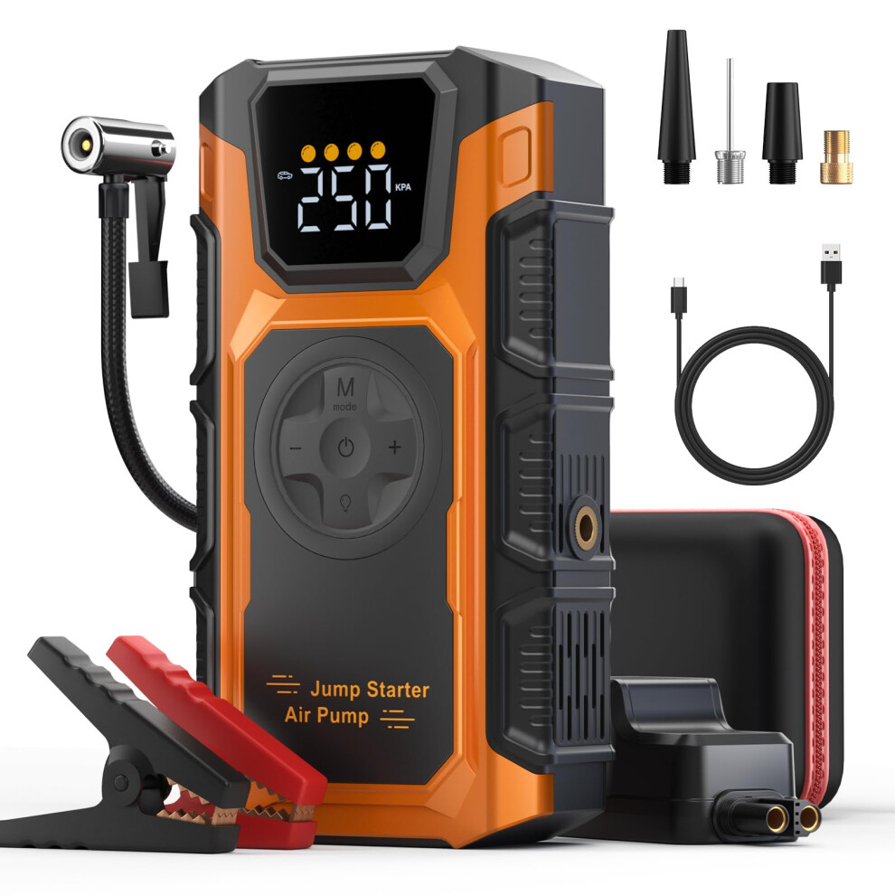 Jump Starter Power Pack Combo Tyre Inflator, 6000A 12V Car Battery Grey 5002806908424