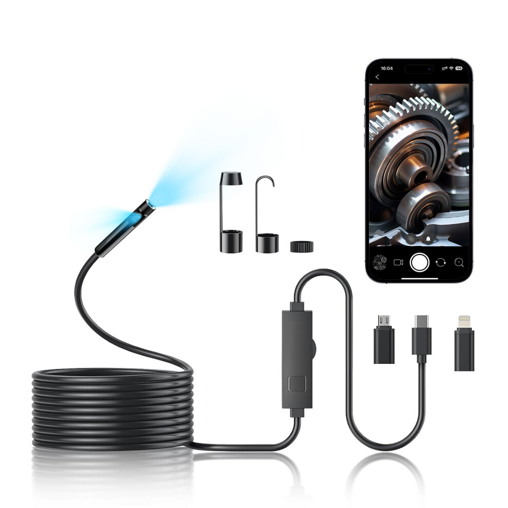 Dual-Lens Endoscope Camera With 1920P Hd Inspection Camera For Light 5008910503029