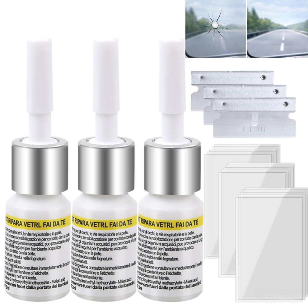 3Pcs Windshield Crack Repair Kit,Windscreen Chip Repair Kit,Cracked 5009946148727