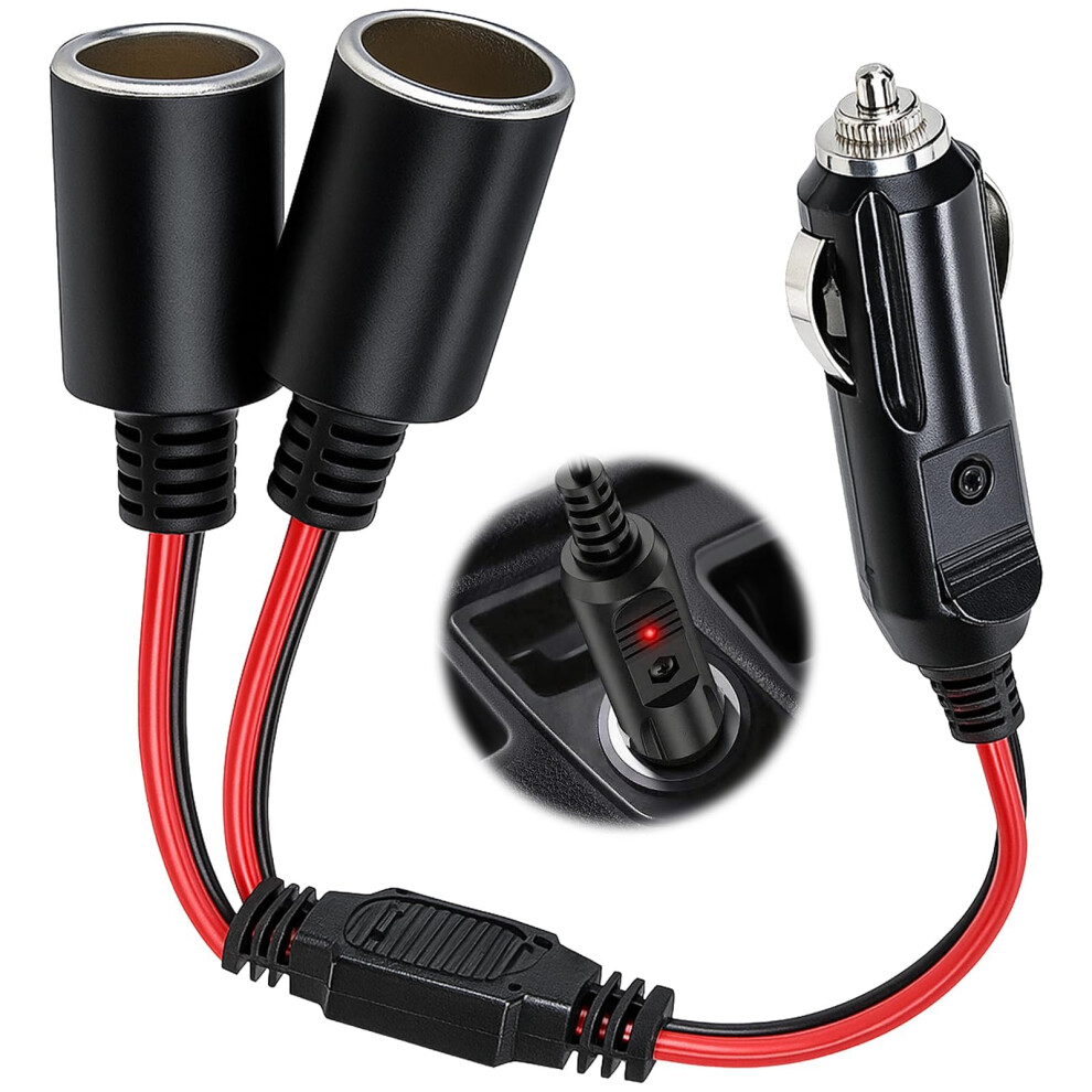 Toaluea Dc 12V/24V Car Cigarette Lighter Splitter 1 To 2, Dual Socket 5001140983968