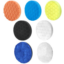 QWORK 7-Piece Car Polishing Pad Set, 6 Inch/150mm, 5 Sponge Buffing