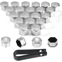 PAITOK Wheel Nut Cap,20 Pieces Universal Chrome Plastic Wheel Bolt