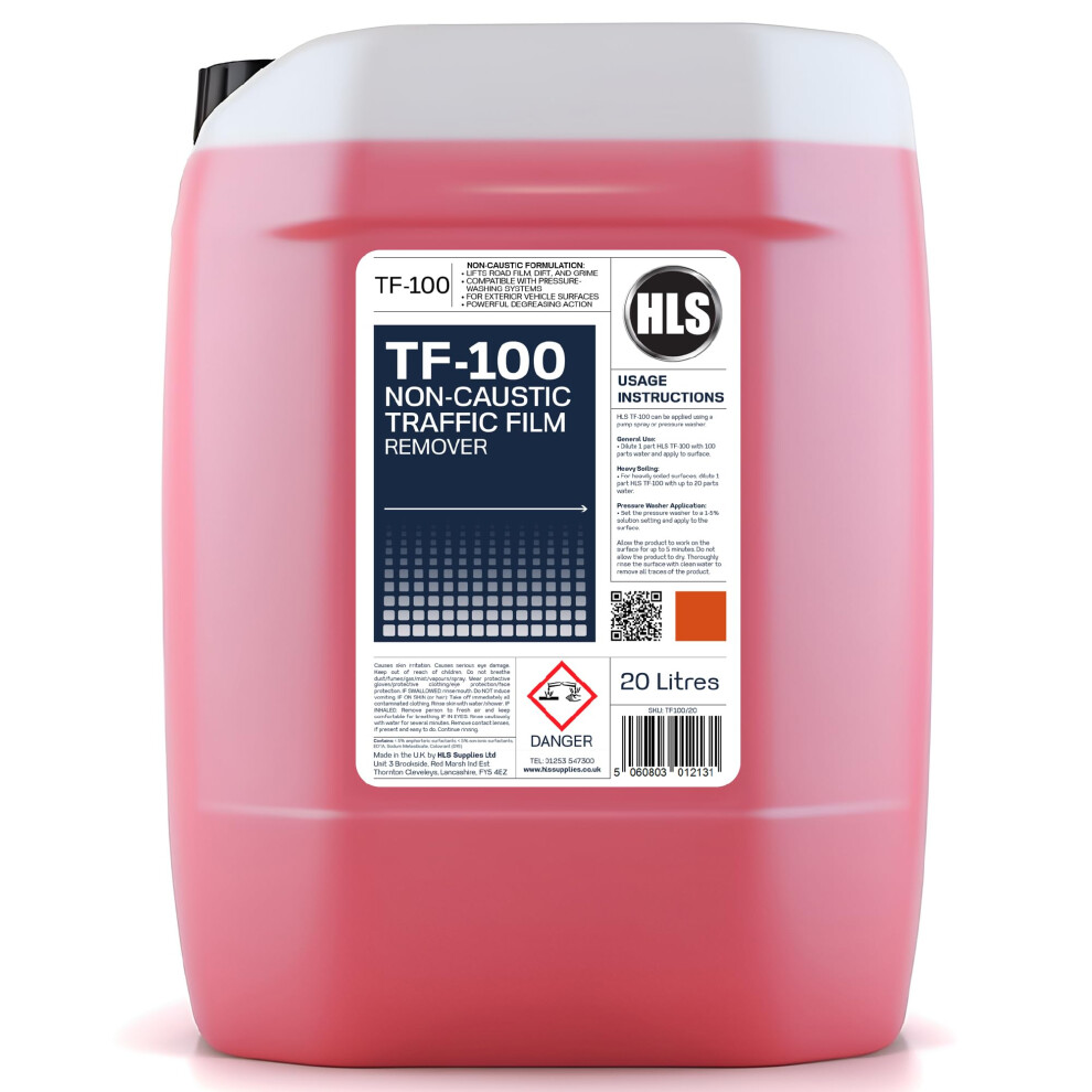 Hls Supplies 20L Tf-100 Non-Caustic Tfr Road Traffic Film Remover For 5008563042234