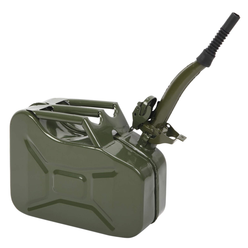10L Fuel Oil Storage Can Metal Petrol Diesel Tank With Spout,Jerry 5006308641902
