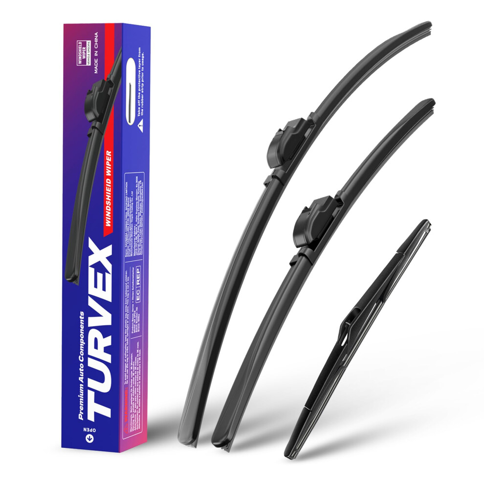 Turvex Wiper Blades For Kia Picanto Sa Hatchback Apr 2004 To Apr White 5000947017975