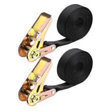 BieMian 2 Pcs Heavy Duty Ratchet Straps 6m x 25mm, Adjustable Ratchet