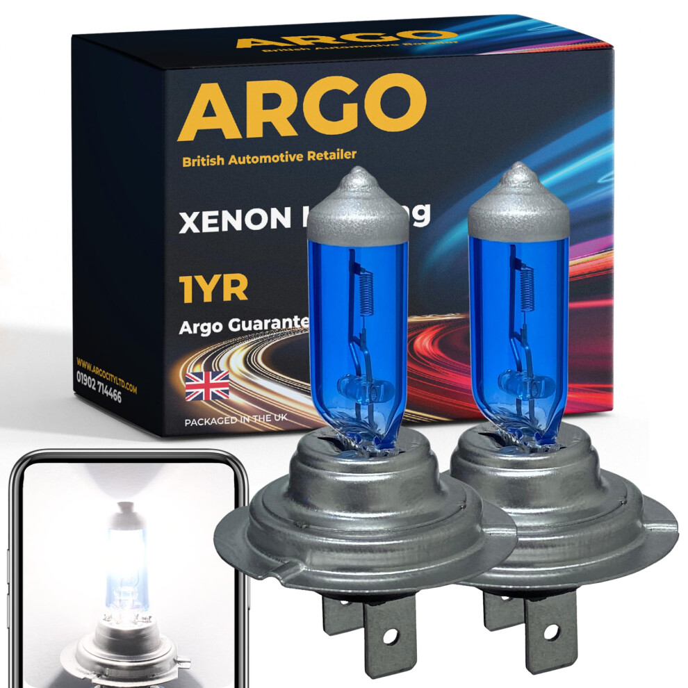 Argo H7 Headlight Bulb 100W Xenon 6000K 12V H7 477 Car White 5005259694647