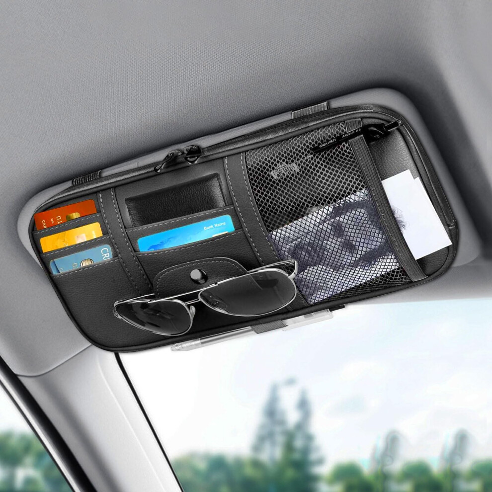Linkstyle Car Sun Visor Organizer, Auto Interior Leather Storage 5004023148683