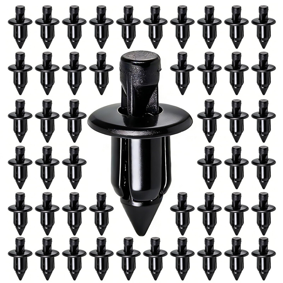 6Mm Plastic Rivet Fastener Clips, 100 Pcs Pp Push Type Retainer Black 5007700656112