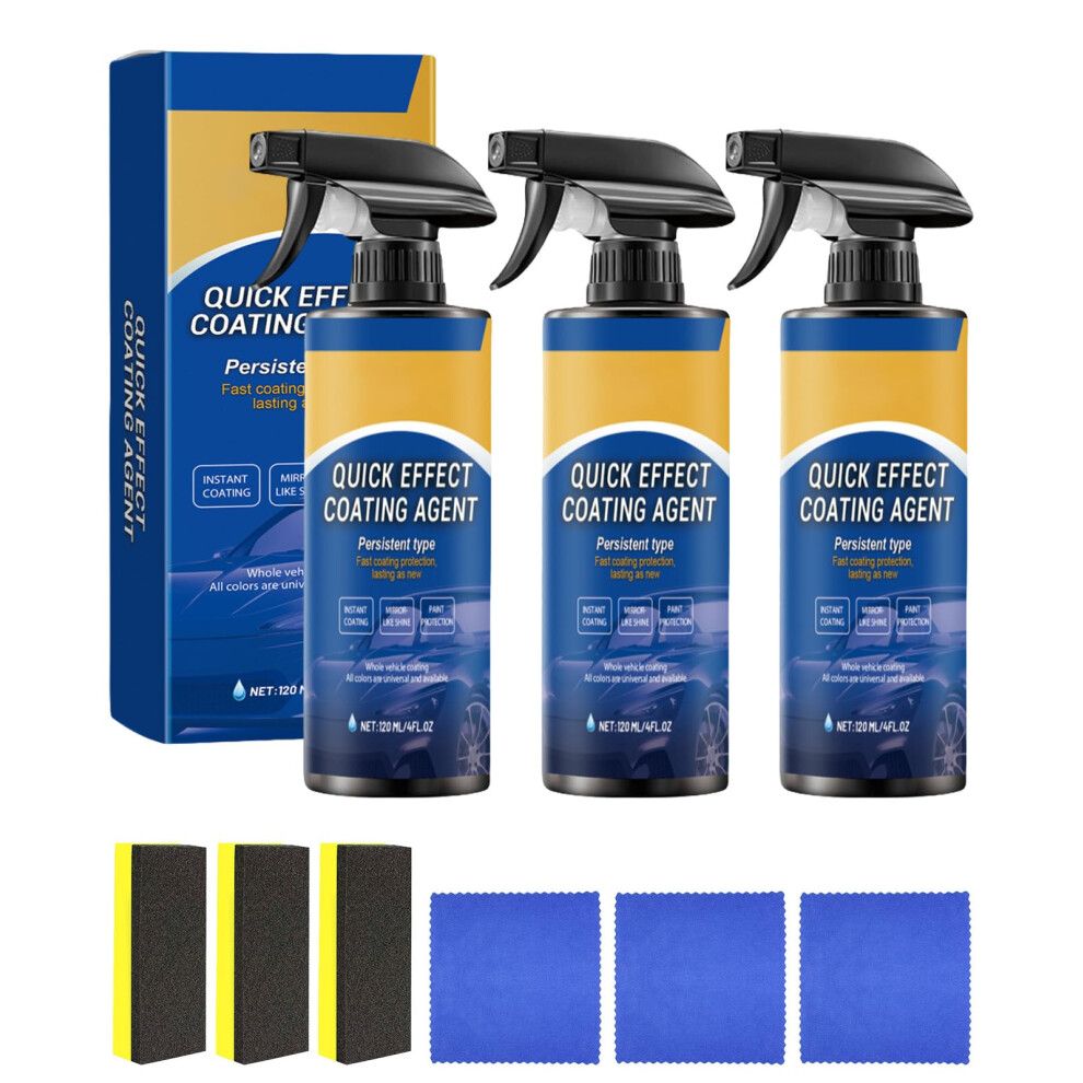 Benaewa 3 Pcs Car Coating Spray, Quick Effect Coating Agent For Car 5001789639448