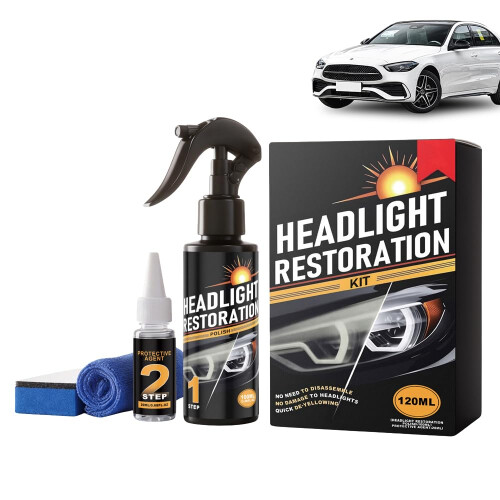 Headlight Restoration Kit, Professional Headlight Cleaner and
