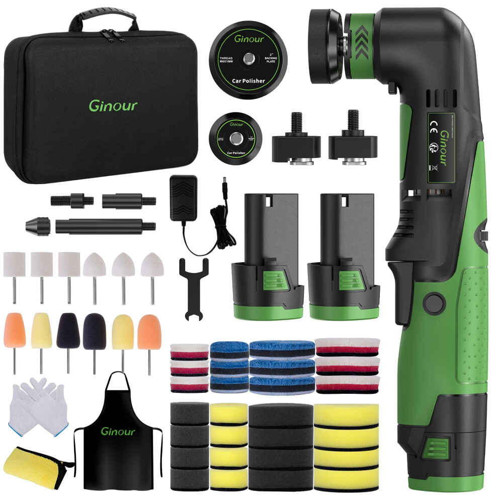 Ginour Cordless Car Polisher, 12V2ah Batteried Car Buffer Polisher 5002360822297