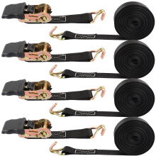 YOUNTHYE 4x800kg Ratchet Straps with Hooks, 25mm x 6m Heavy Duty