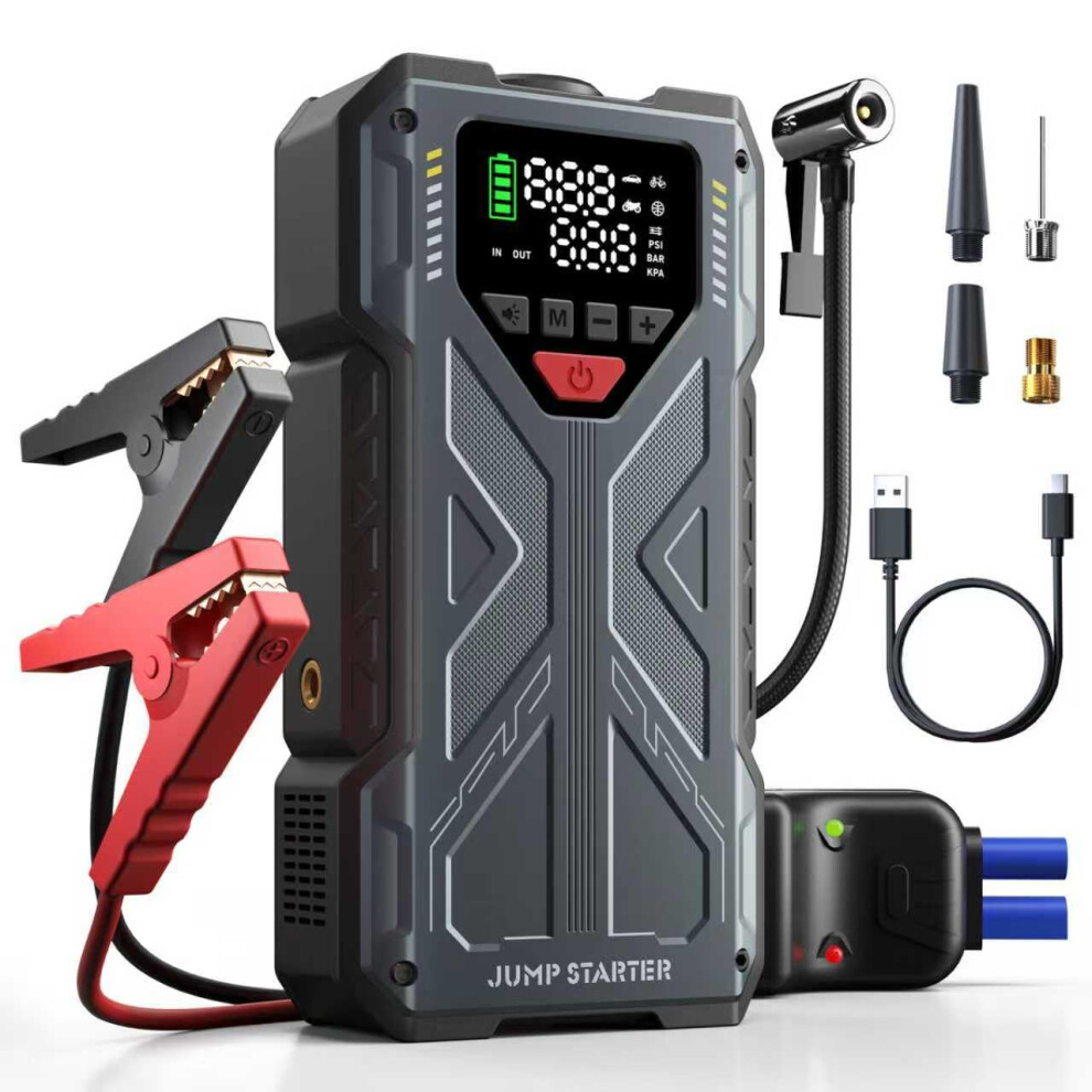 Jump Starter Power Pack With Air Compressor, 6000A 150Psi Car Battery Blue 5004671491537