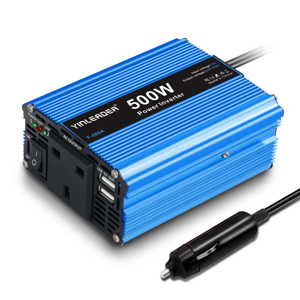 Yinleader 500W Power Inverter Dc 12V To Ac 230V 240V Transformer Car 5004355799584